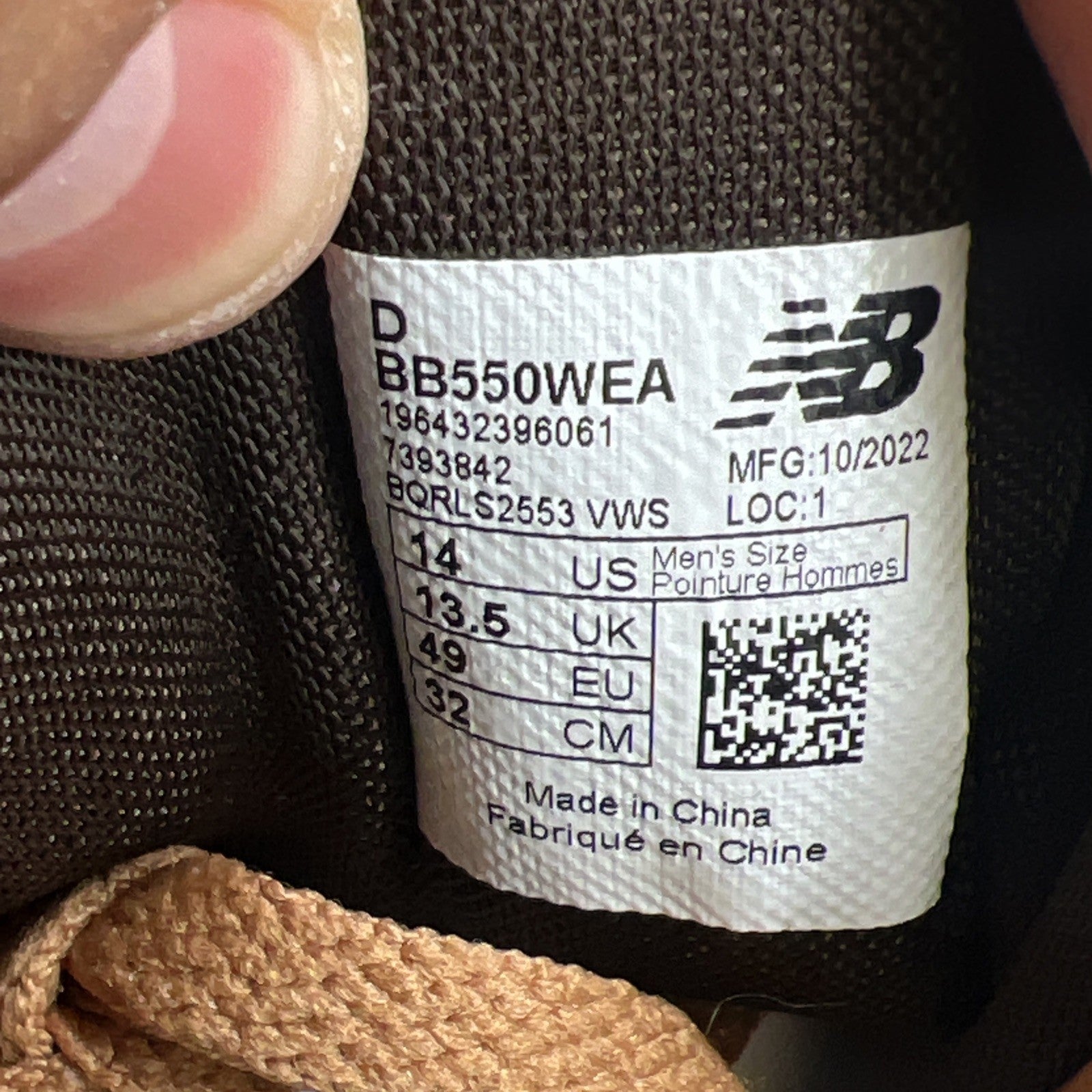 Size 14 - New Balance 550 Wheat (BB550WEA)