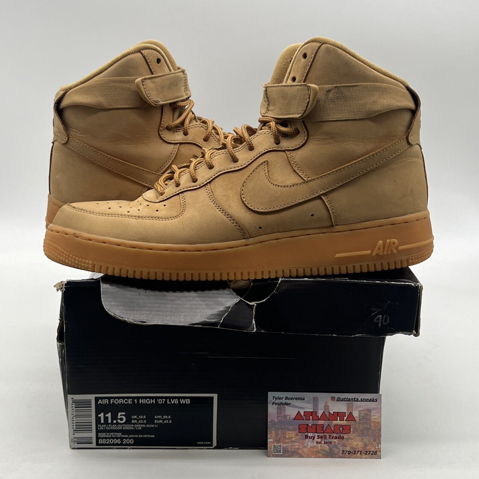 Size 11.5 - Nike Air Force 1 '07 LV8 WB High Flax (882096-200)
