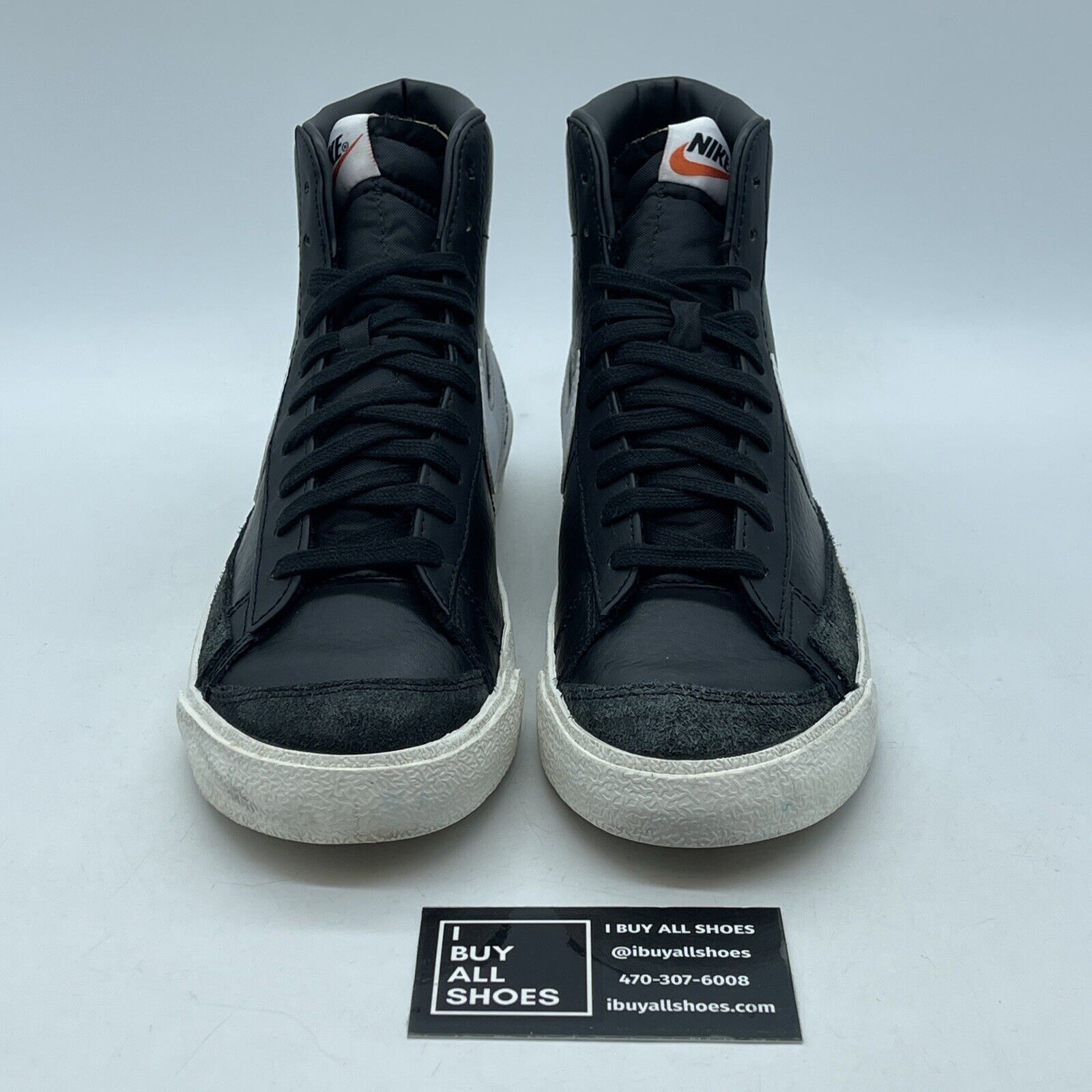 Size 8 - Nike Blazer '77 Vintage Mid Black Sail White Leather (BQ6806-002)