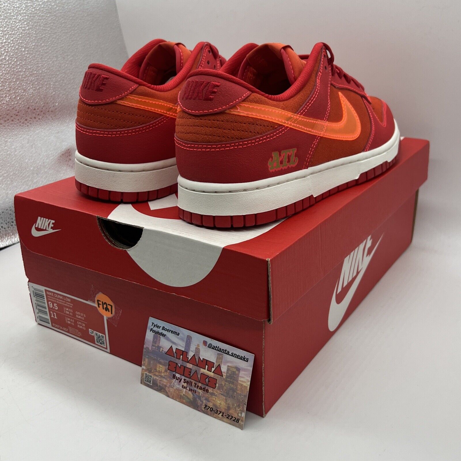 Size 9.5 - Nike Dunk Low Atlanta 2023 Brand New Og All