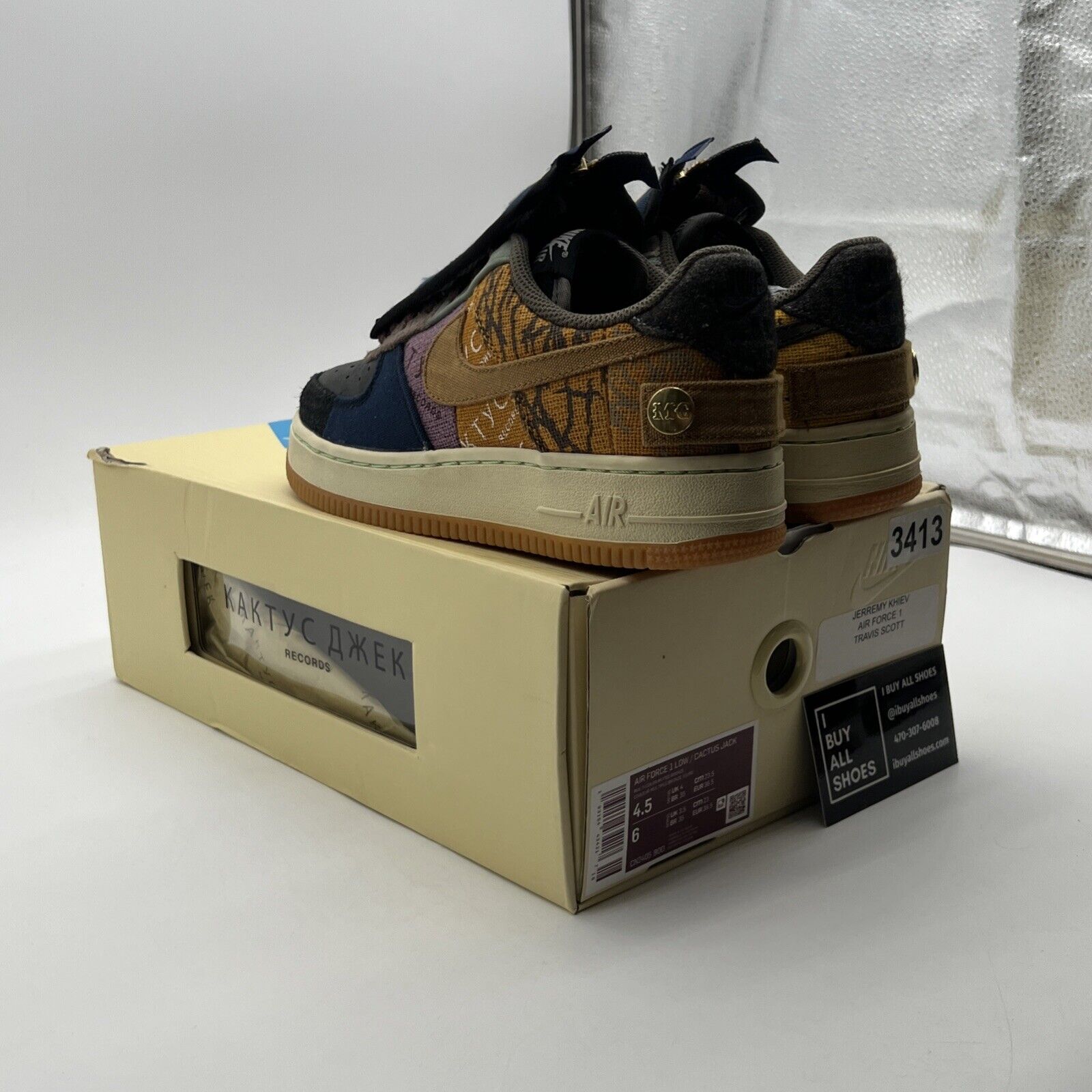 Size 4.5 - Nike Air Force 1 Low x Travis Scott Cactus Jack (CN2405-900)