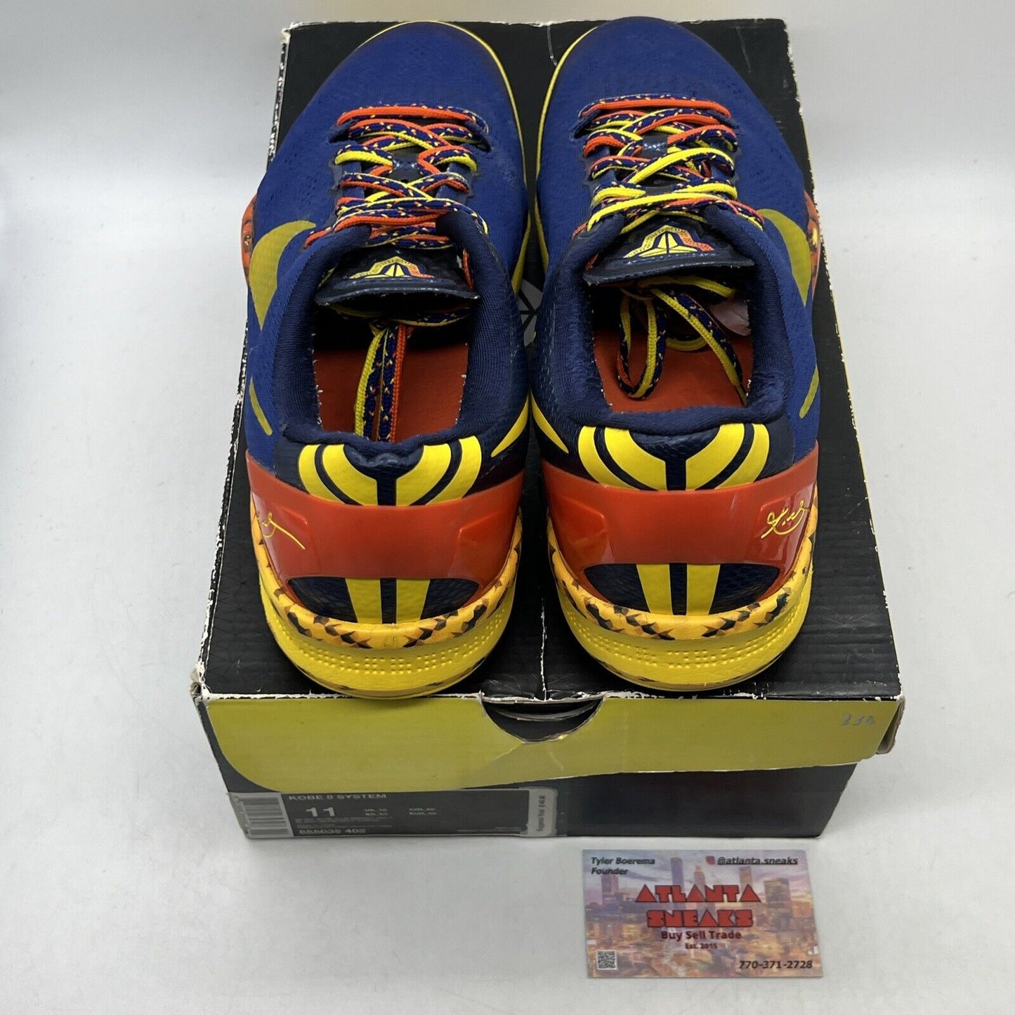 Size 11 - Nike Kobe 8 Barcelona Blue Yellow Red Orange (555035-402)