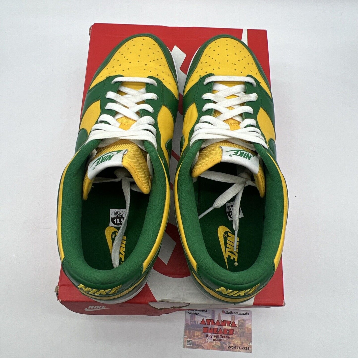 Size 10.5 - Nike Dunk SP 2020 Low Brazil Yellow Green White Leather (CU1727-700)