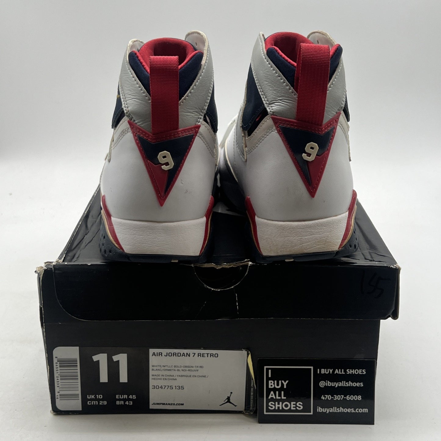 Size 11 - Air Jordan 7 Retro 2012 Olympic (304775-135)