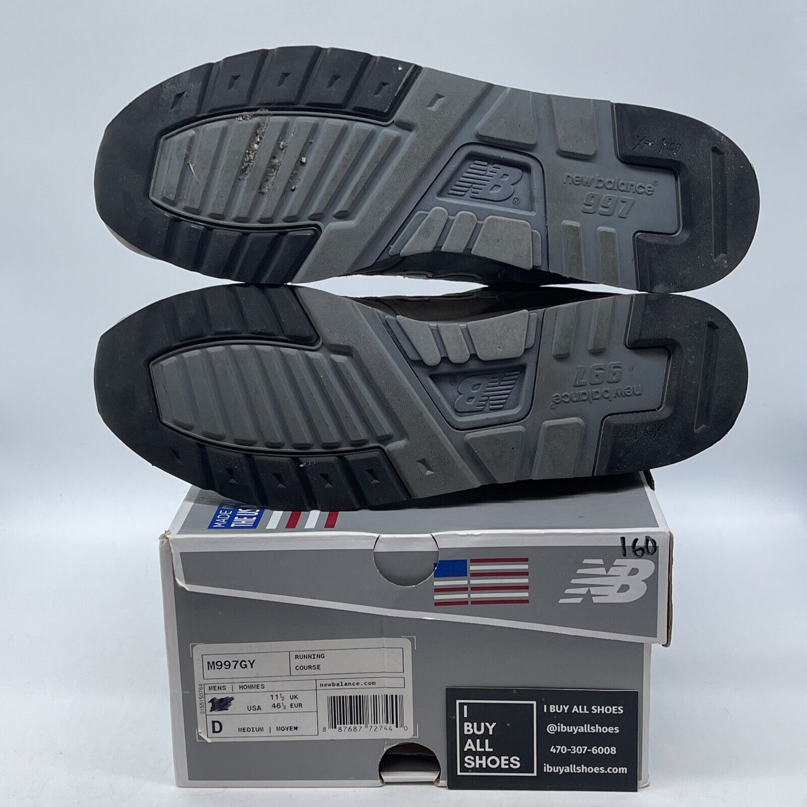 Size 11 - New Balance 997 Made In USA Grey White Suede Leather (M997GY)