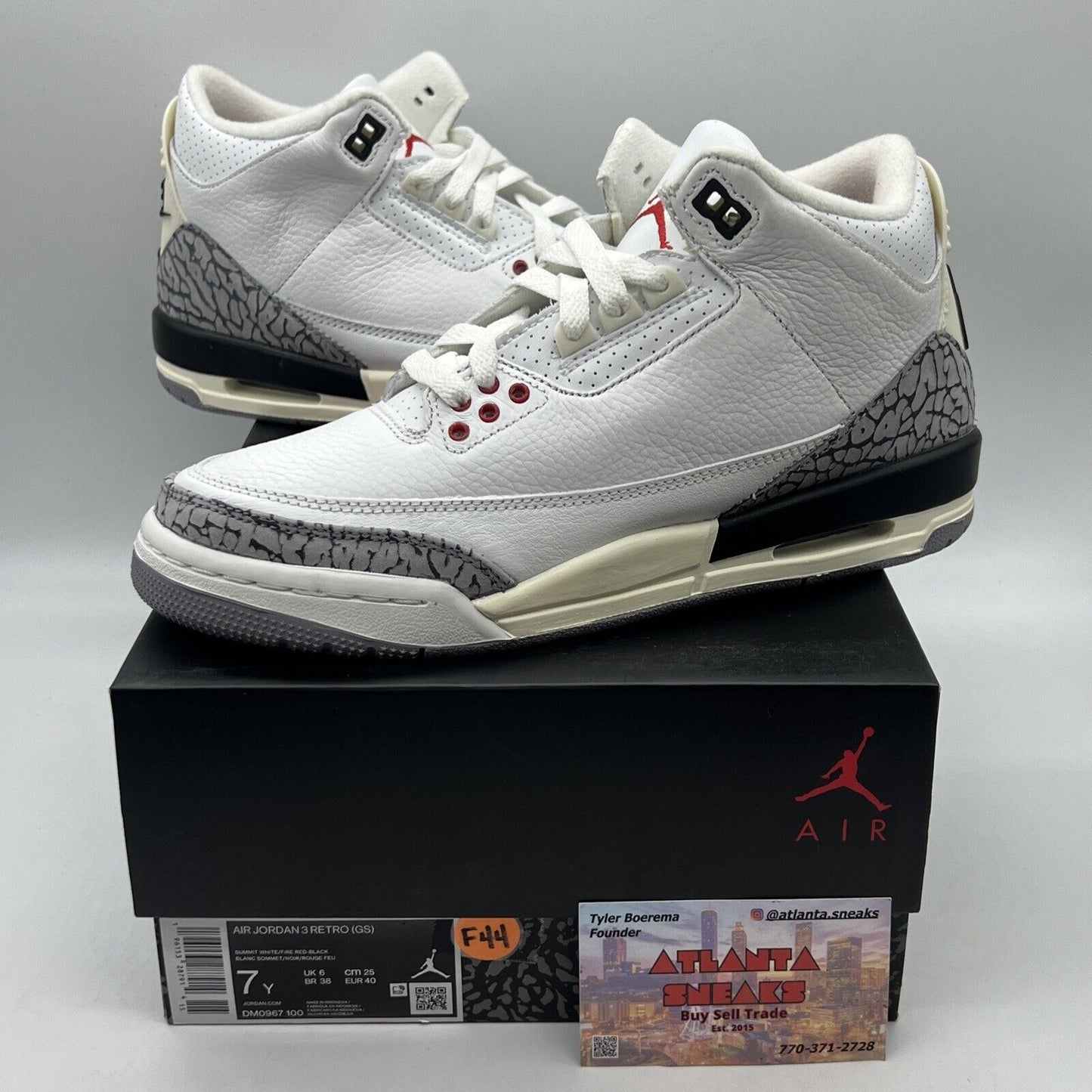 Size 7Y - Jordan 3 Retro Mid White Cement Reimagined Brand New Og All