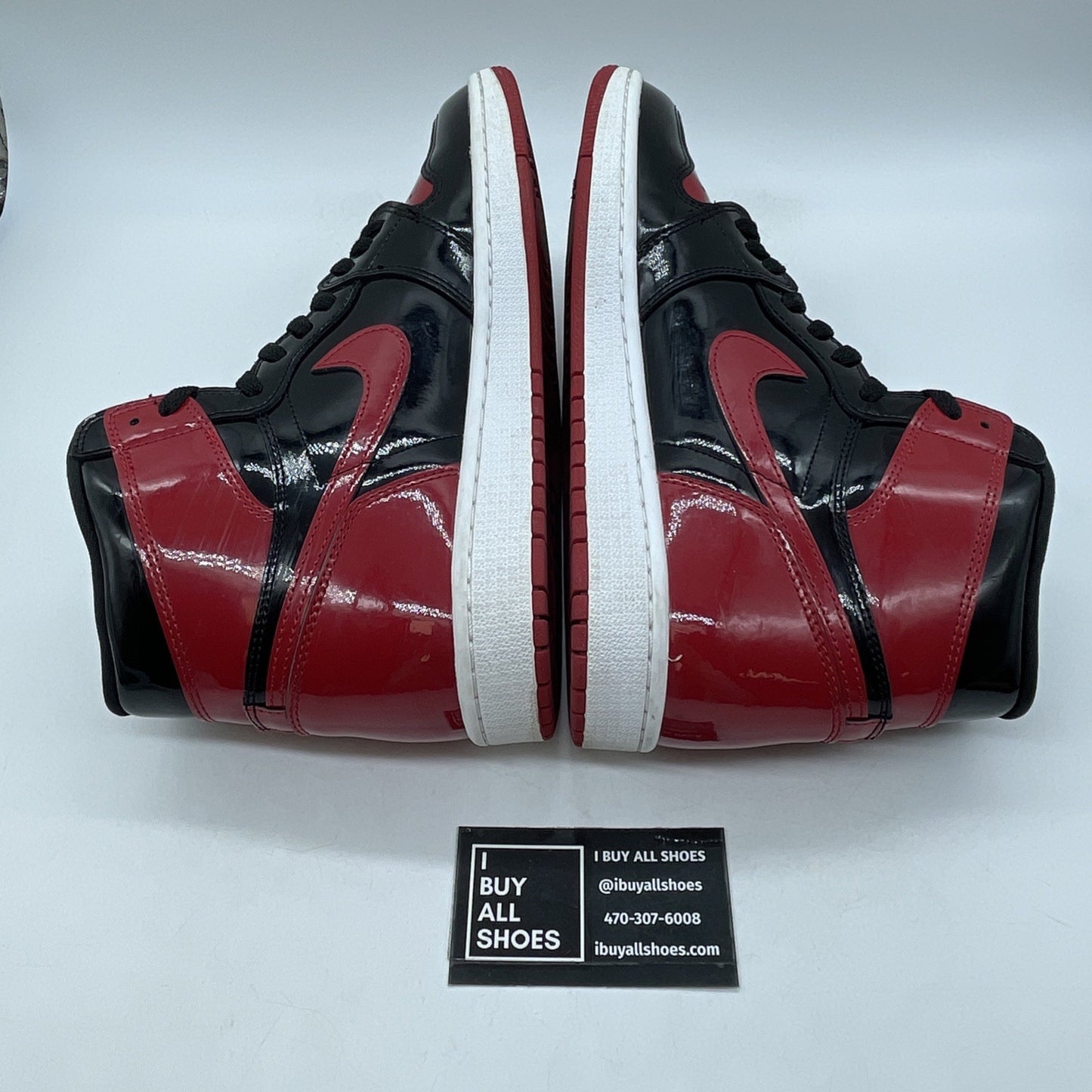 Size 10 - Jordan 1 Retro OG High Patent Bred Red Black Leather (555088-063)