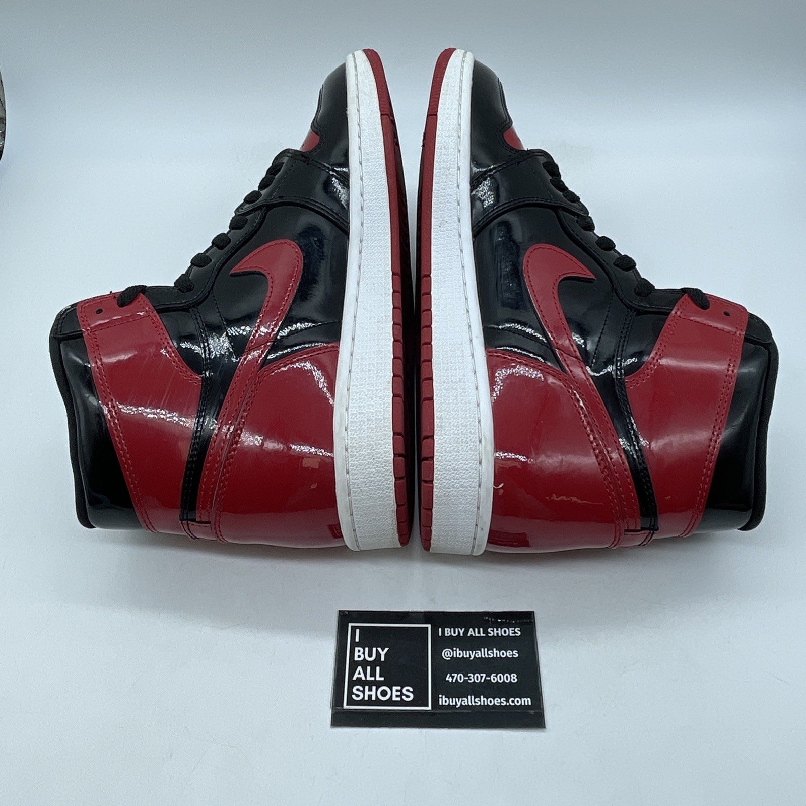 Size 10 - Jordan 1 Retro OG High Patent Bred Red Black Leather (555088-063)