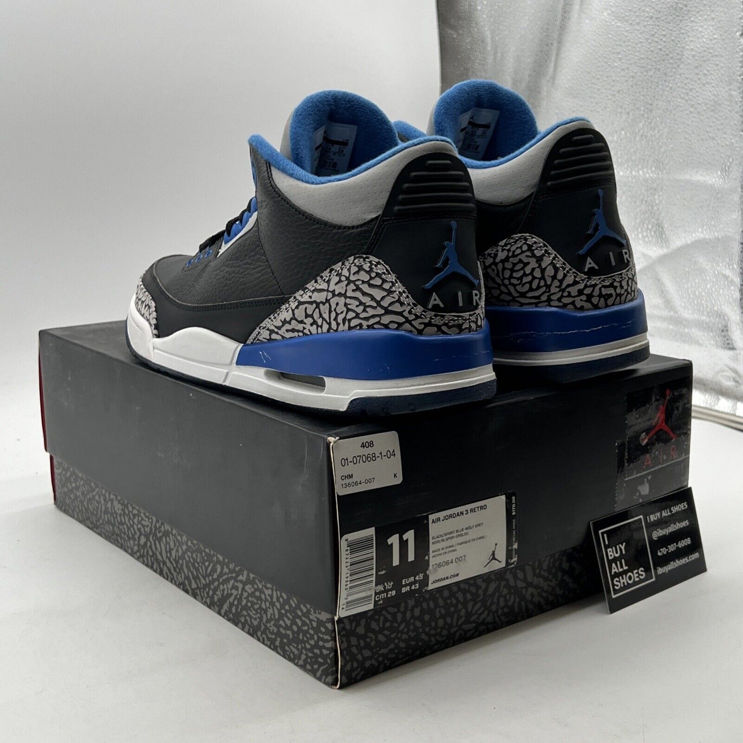 Size 11 - Air Jordan 3 Retro Sport Blue (136064-007)