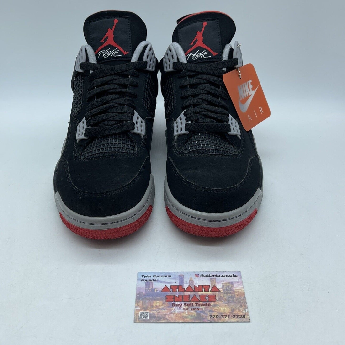 Size 10 - Jordan 4 Retro OG Mid Bred Grey Red White Black Suede (308497-060)