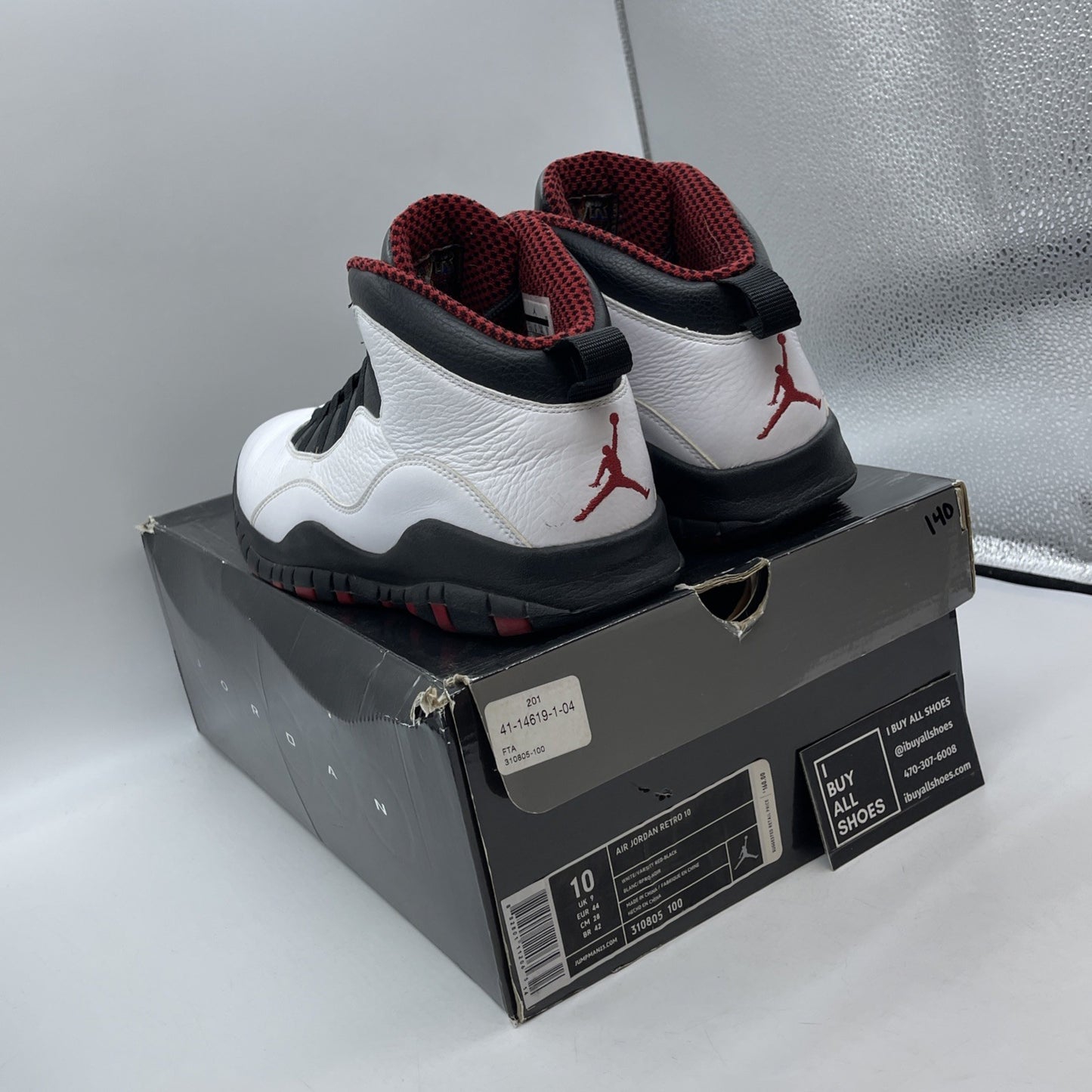 Size 10 - Air Jordan 10 Retro 2012 Chicago White Black Red Leather (310805-100)