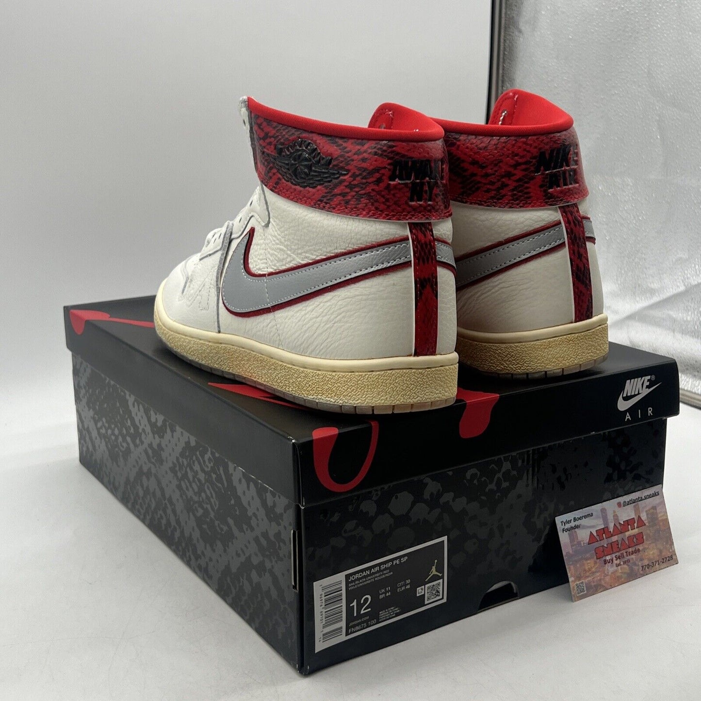 Size 12 - Awake NY x Jordan Air Ship PE SP University Red (FN8675-100)