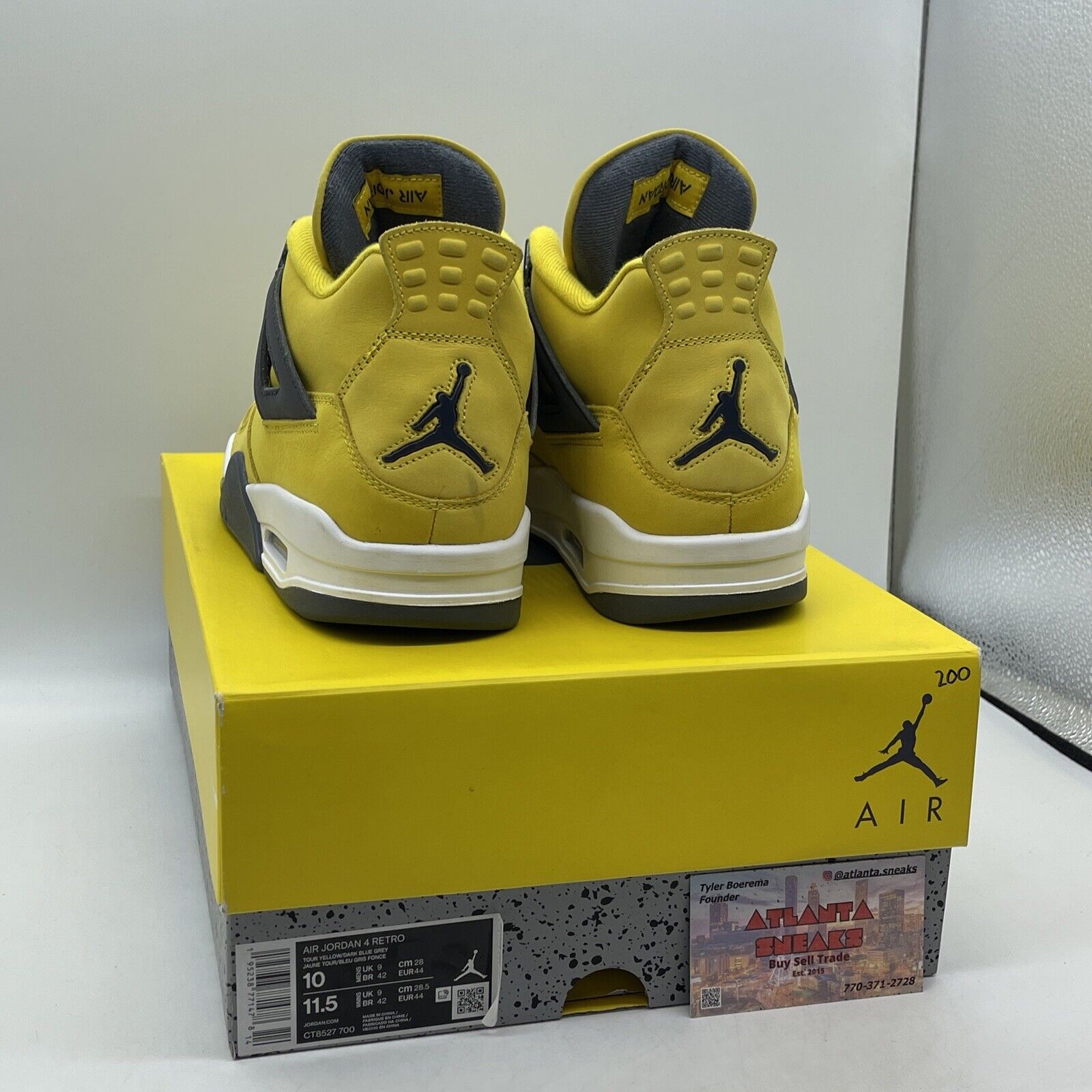 Size 10 - Jordan 4 Retro Mid Lightning Yellow Grey Suede White (CT8527-700)