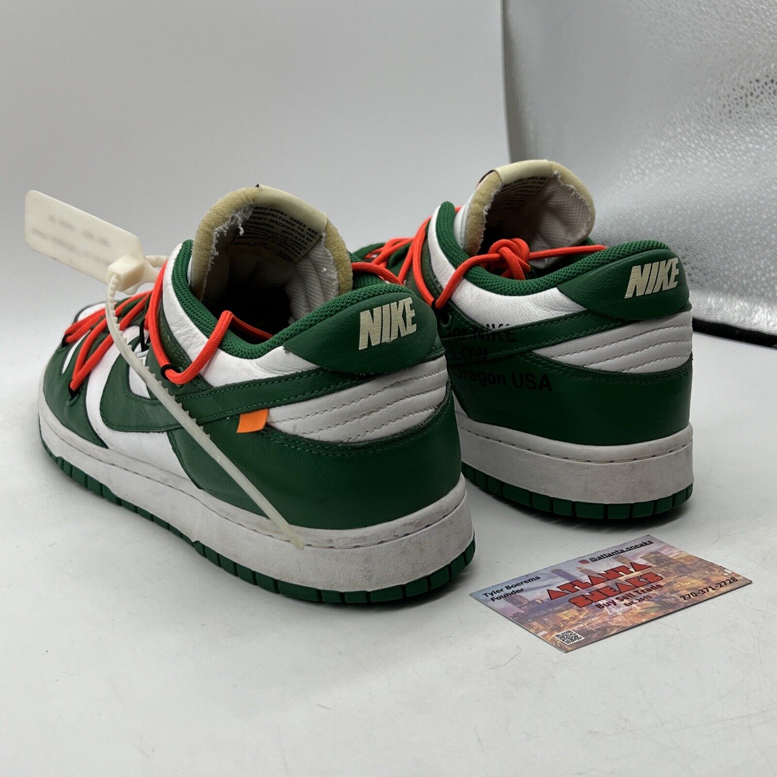 Size 12 - Nike Dunk Low x OFF-WHITE Pine Green 2019 Green Leather (CT0856-100)