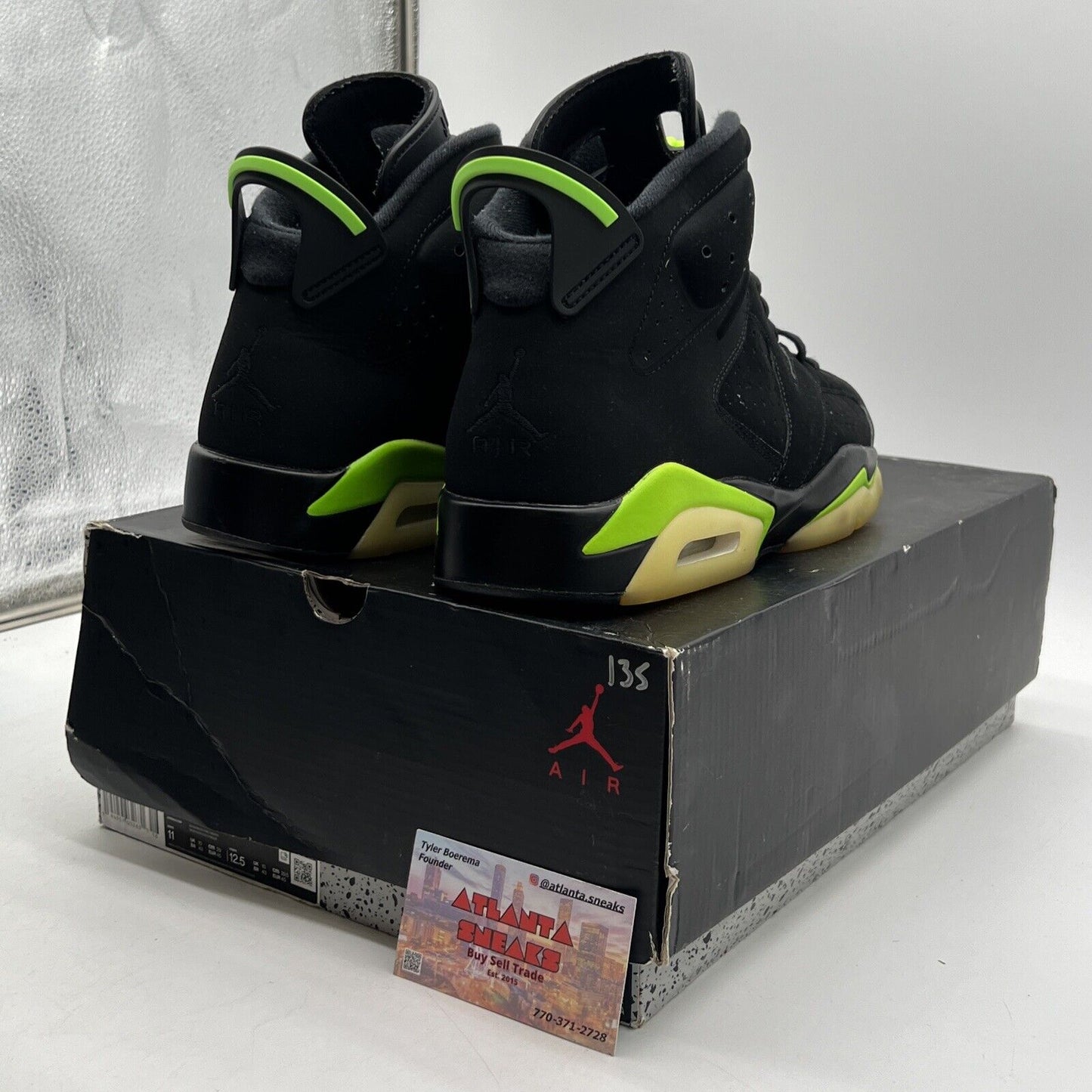 Size 11 - Jordan 6 Retro Electric Green 2021 Black Suede (CT8529-003)