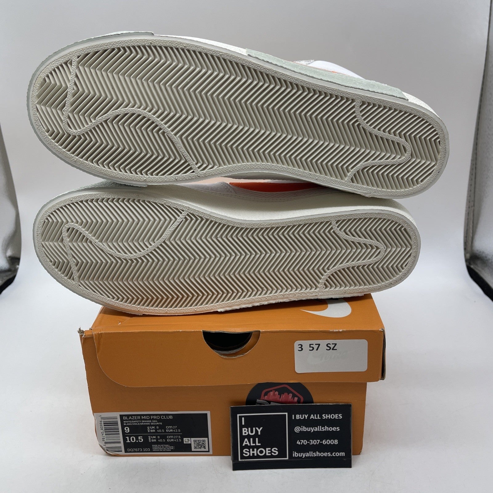 Size 9 - Nike Blazer '77 Pro Club Mid Remastered - White Safety Orange