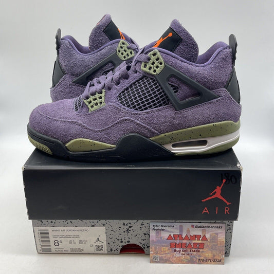 Size 8.5W - Jordan 4 Retro Mid Canyon Purple Black Green White (AQ9129-500)