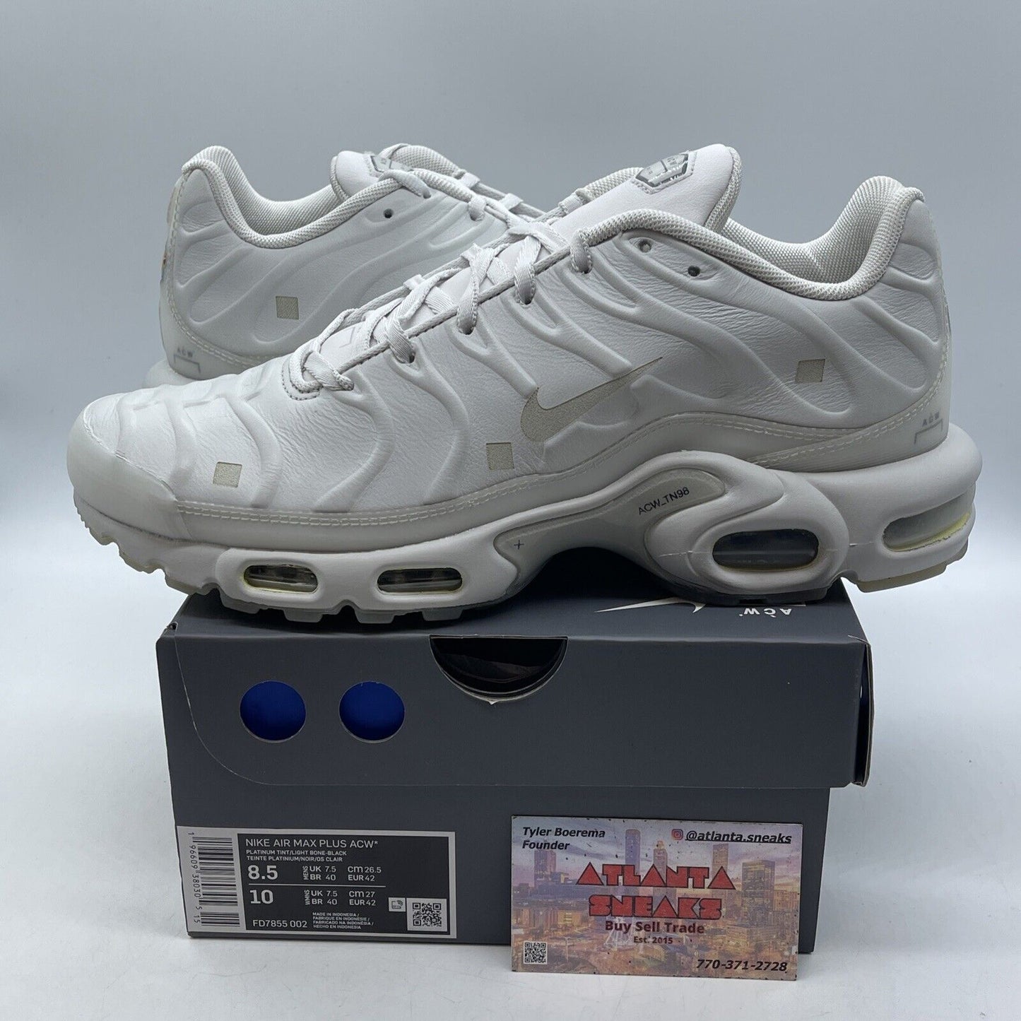 Size 8.5 - Nike A-Cold-Wall* x Air Max Plus Platinum Tint Leather (FD7855-002)