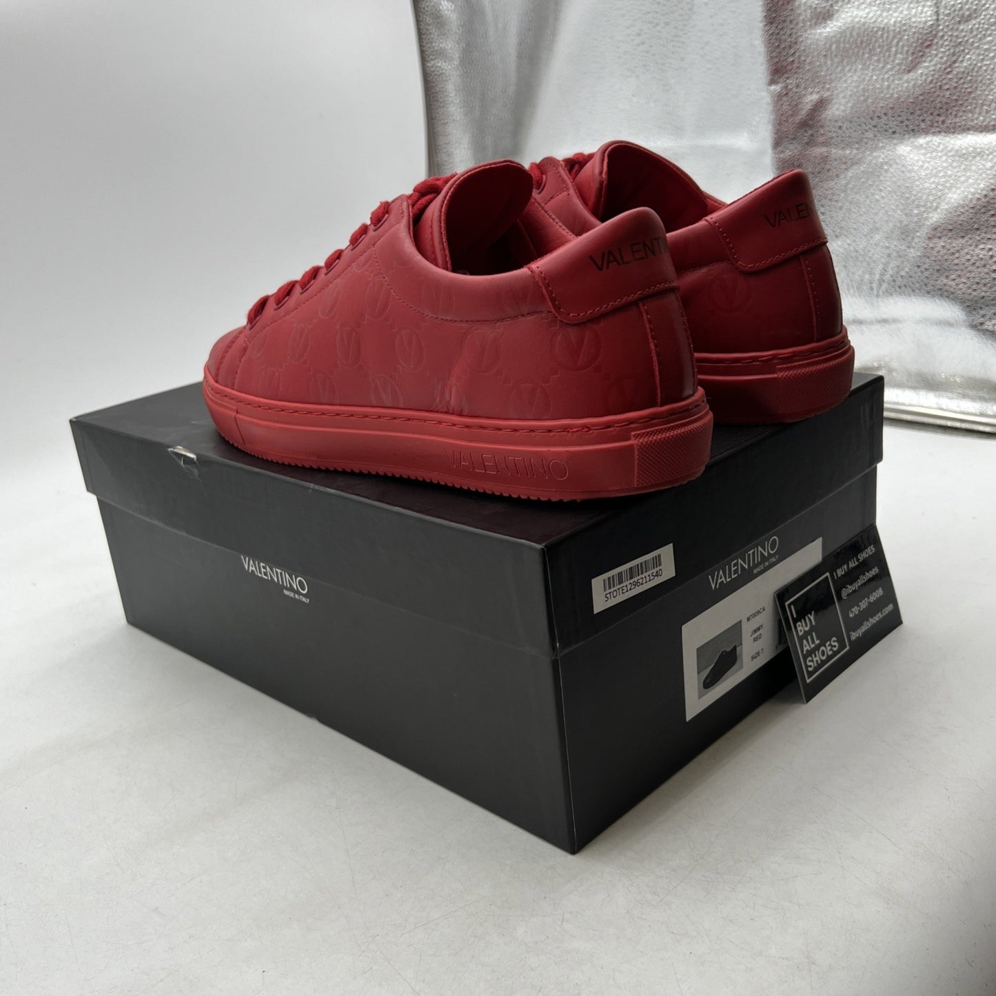 Size 7 - VALENTINO BY MARIO VALENTINO Jimmy Logo Monogram Leather Sneakers