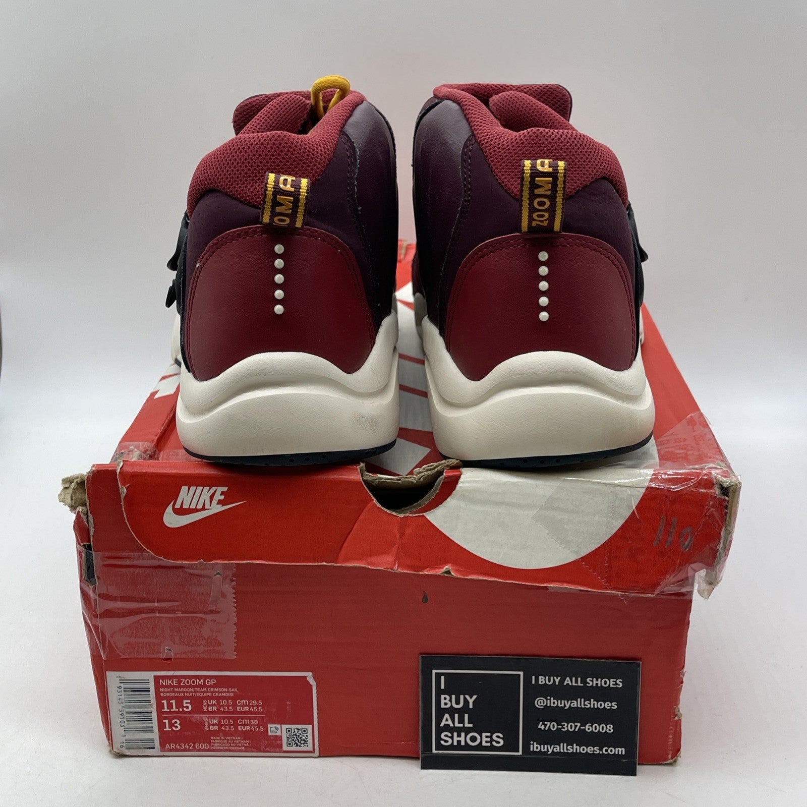 Size 11.5 - Nike Zoom GP Maroon (AR4342-600)