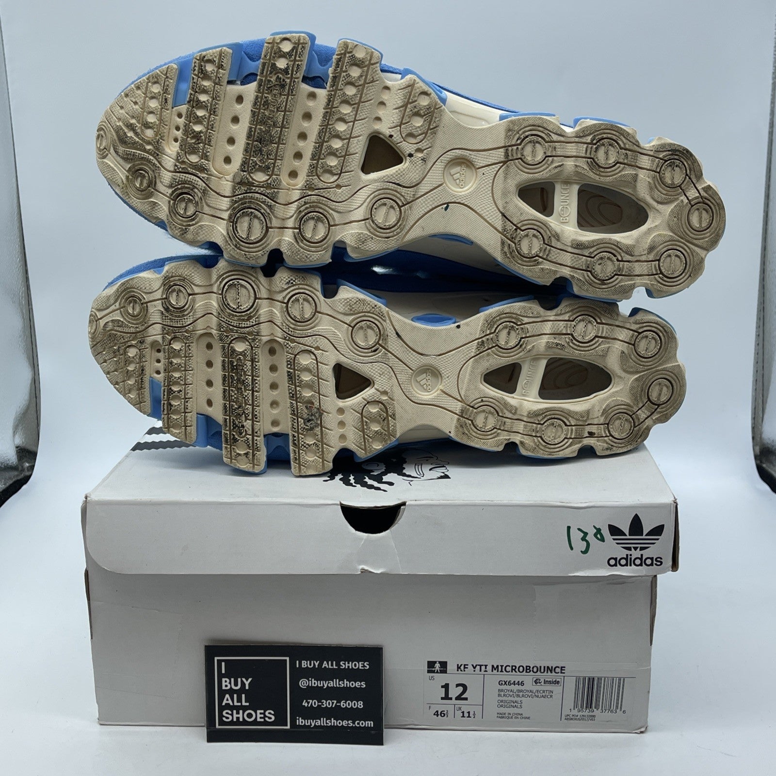 Size 12 - adidas Kerwin Frost x Microbounce T1 YTI Blue Suede (GX6446)
