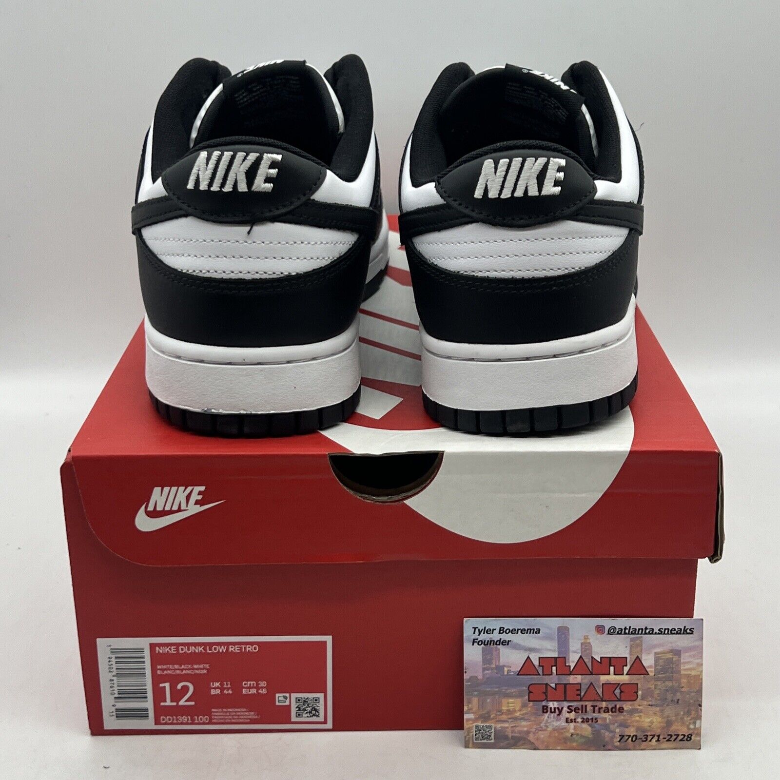 Size 12 - Nike Dunk Low Black White Brand New Og All