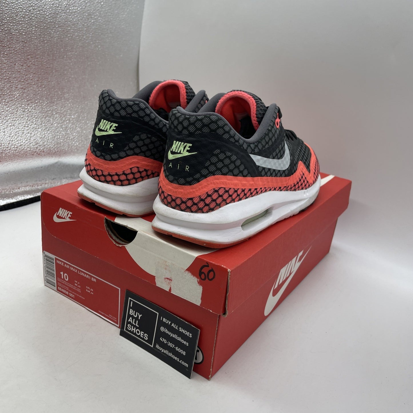 Size 10 - Nike Air Max Lunar 1 BR Black Lava 2015 (684808-001)