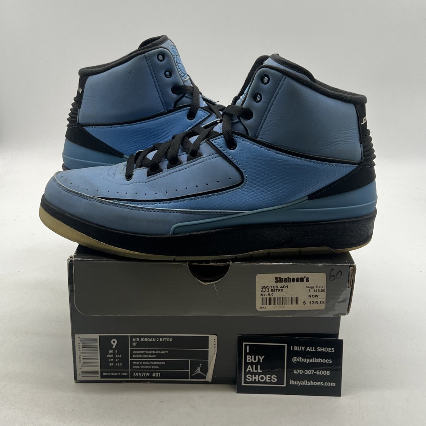 Size 9 - Air Jordan 2 Retro QF University Blue (395709-401)