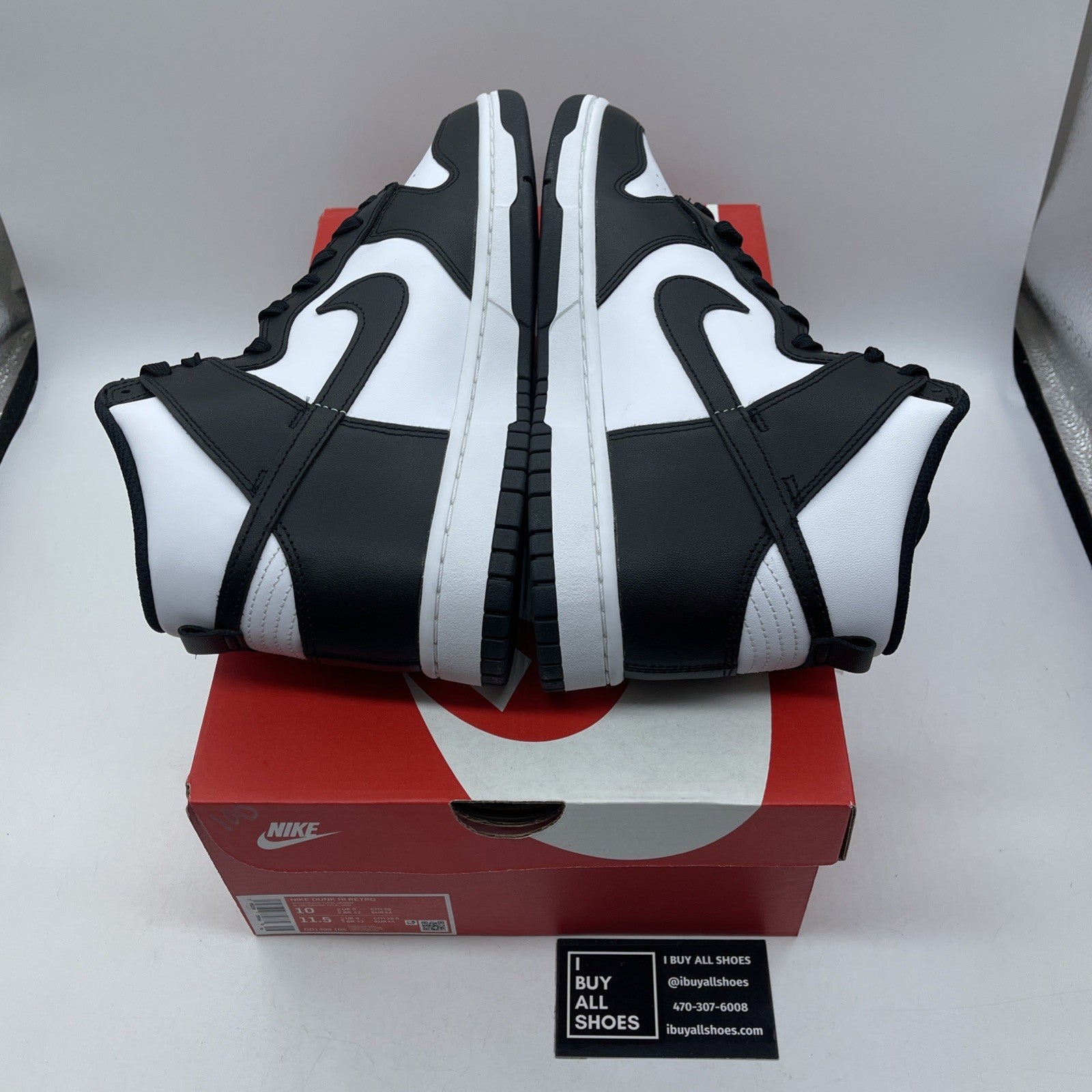 Size 10 - Nike Dunk High Black White Leather (DD1399-105)