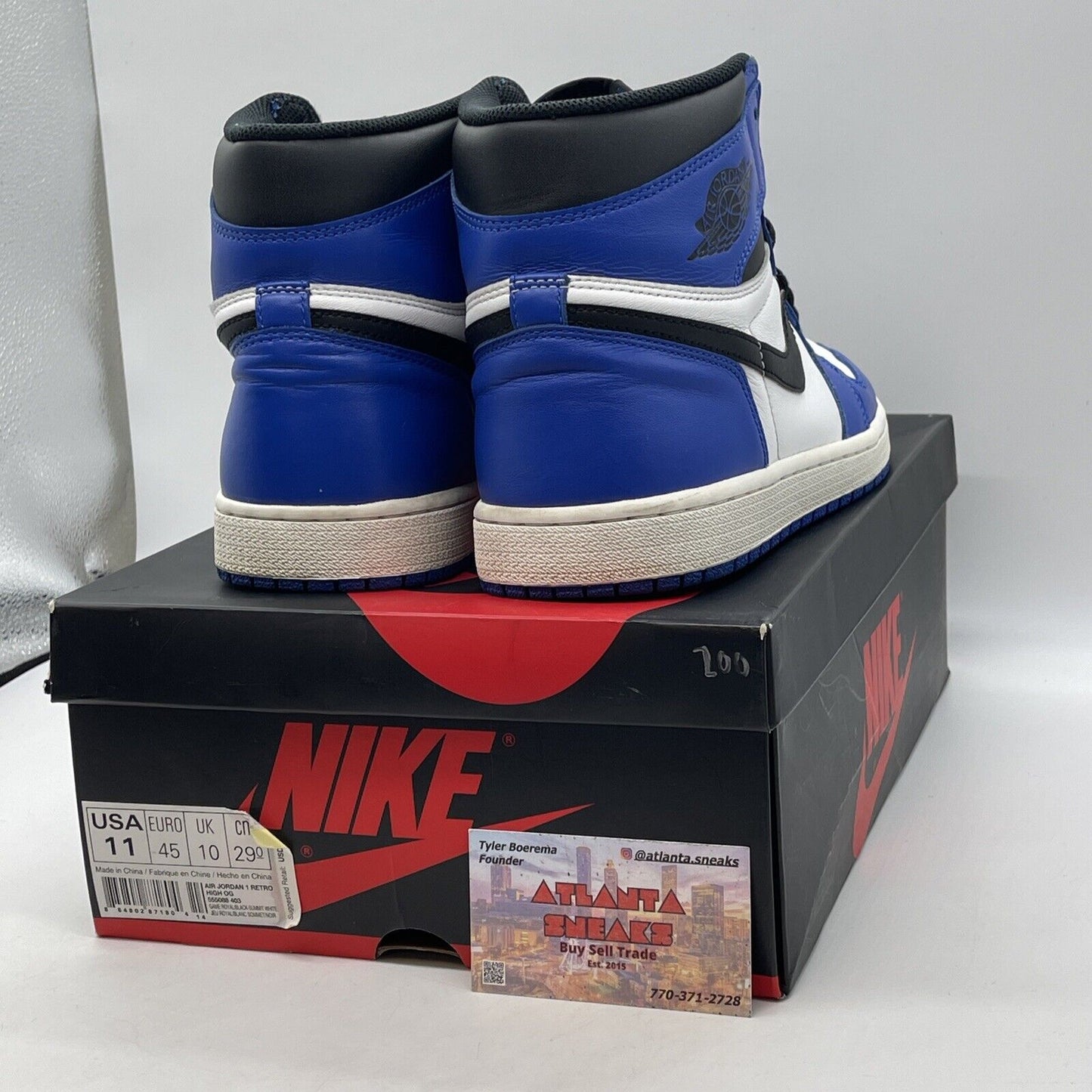 Size 11 - Jordan 1 Retro High OG Game Royal White Blue  Leather (555088-403(