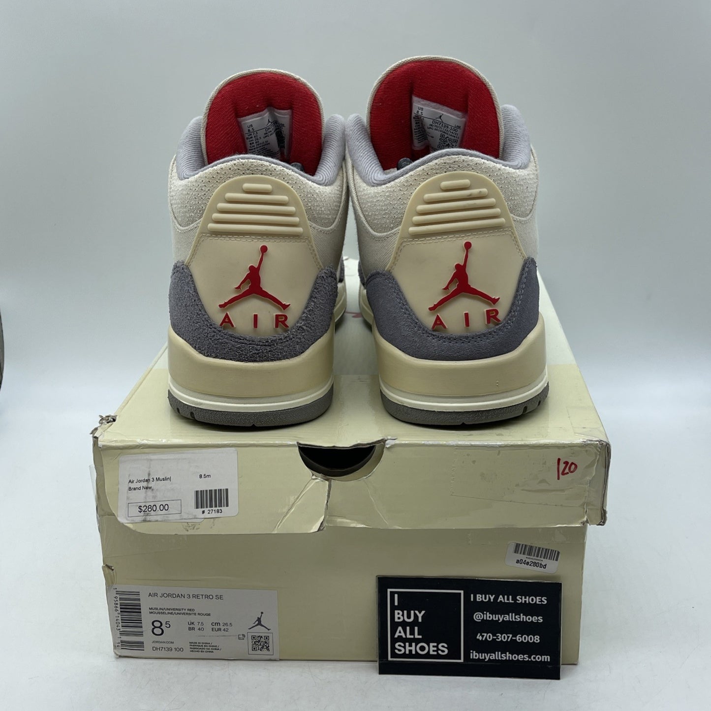 Size 8.5 - Air Jordan 3 Muslin (DH7139-100)