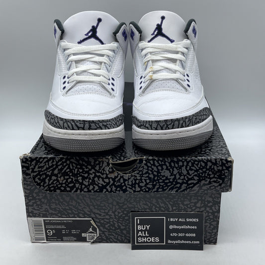Size 9.5 - Jordan 3 Retro Mid Dark Iris White Purple Grey Suede (CT8532-105)