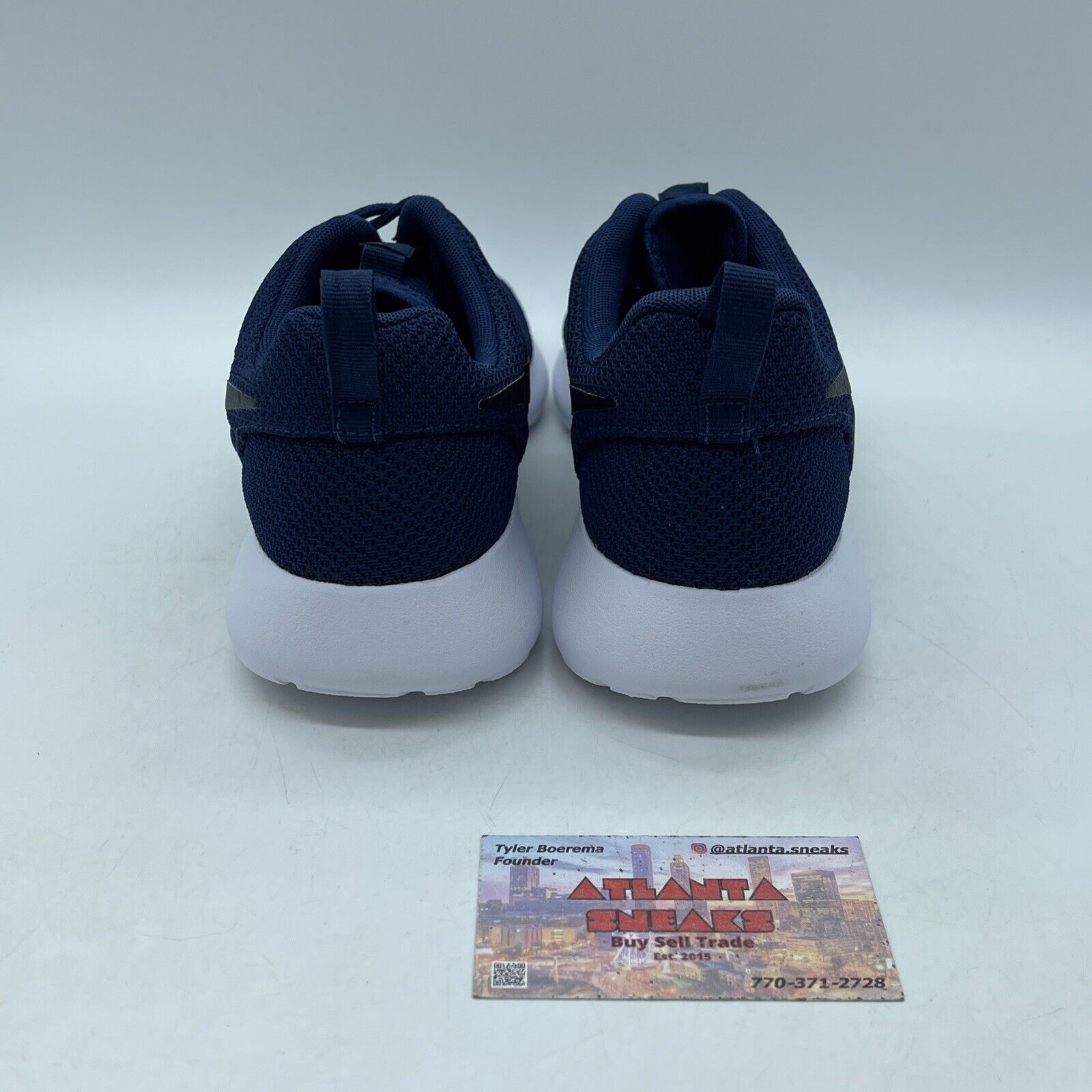 Size 9 - Nike Roshe Run Midnight Navy Black White Suede (511881-405)