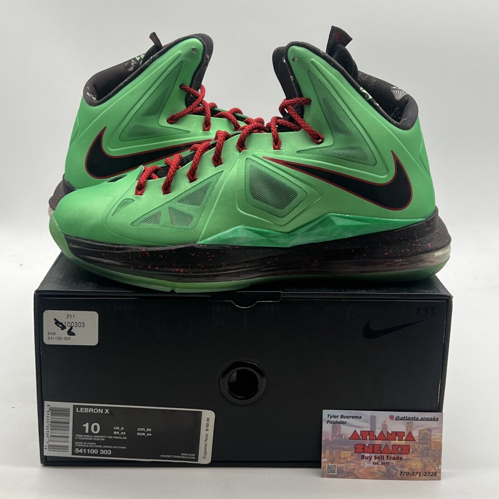 Size 10 - Nike LeBron 10 Cutting Jade (541100-303)
