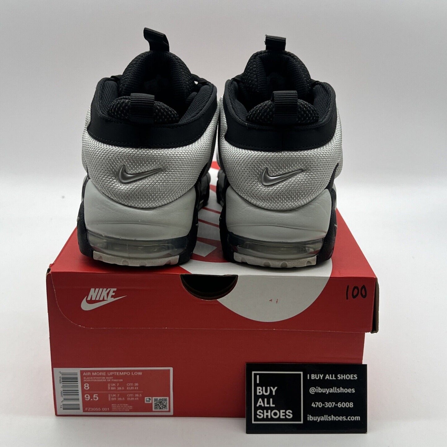Size 8 - Nike Air More Uptempo Low Black Photon Dust (FZ3055-001)