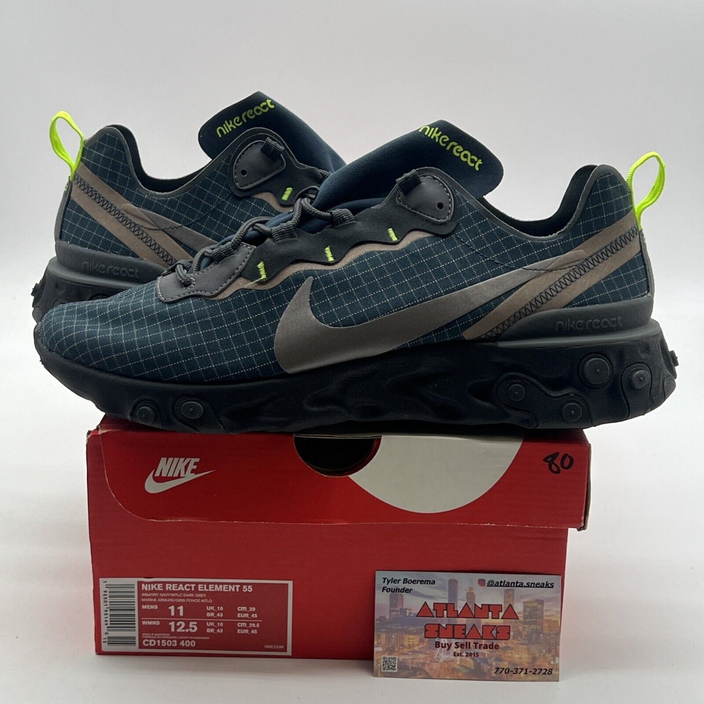 Size 11 - Nike React Element 55 Grid - Armory Navy (CD1503-400)