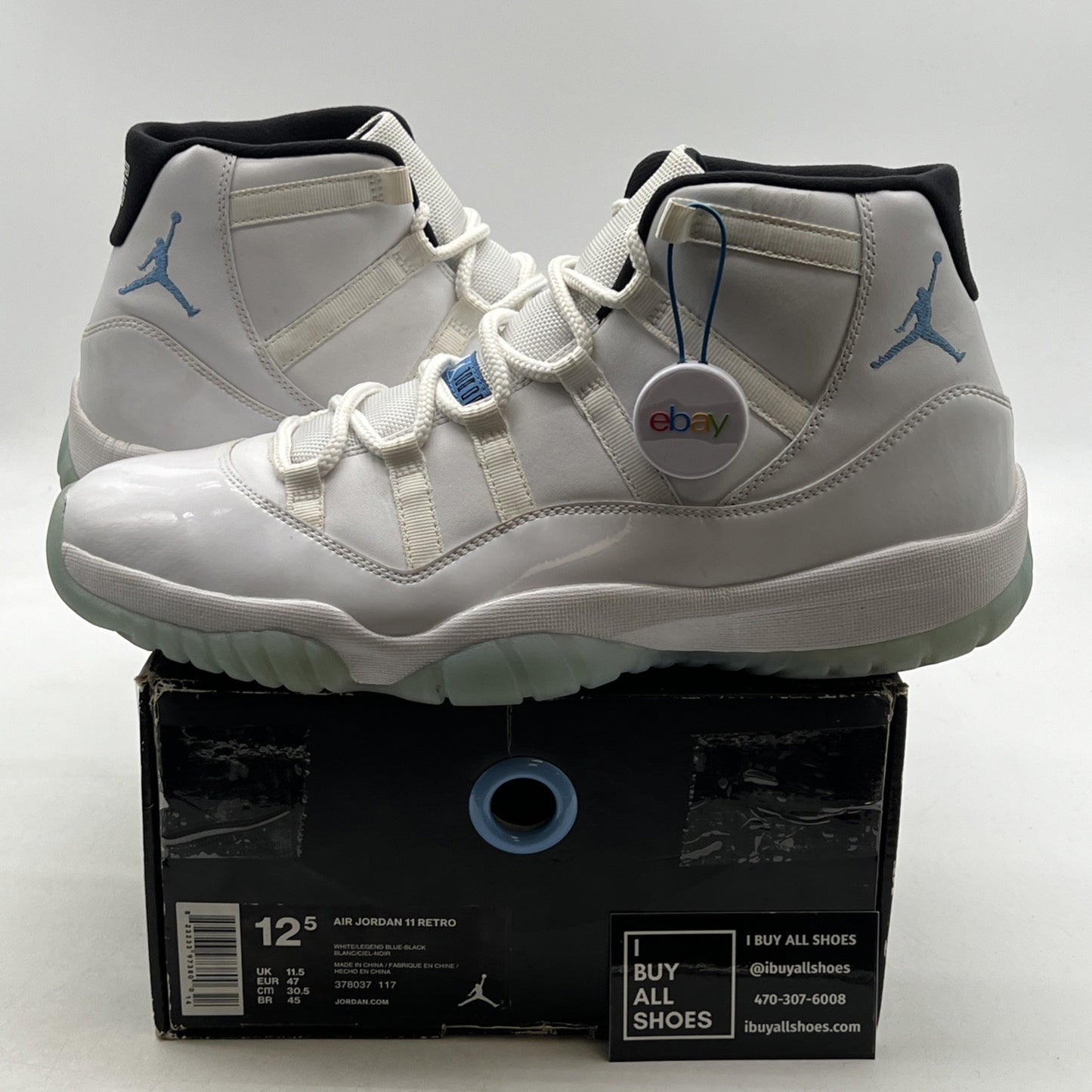 Size 12.5 - Air Jordan 11 Retro High Legend Blue (378037-117)