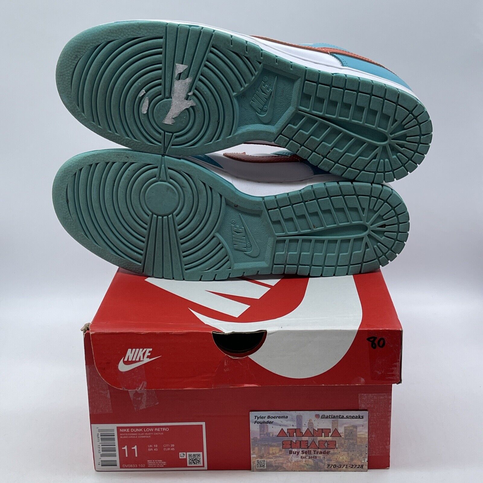 Size 11 - Nike Dunk Low Miami Dolphins White Blue Orange Leather (DV0833-102)