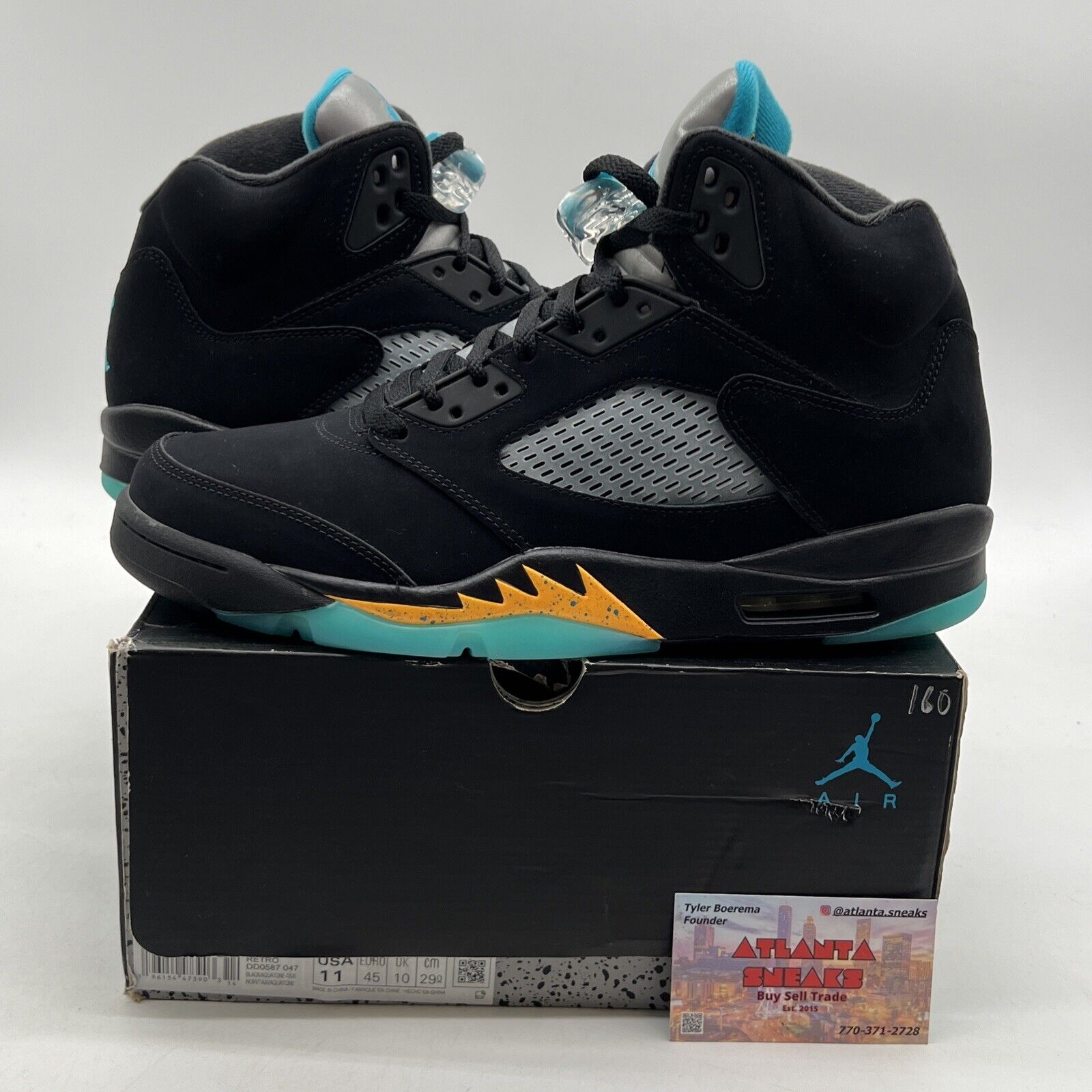 Size 11 - Jordan 5 Retro Mid Aqua Black Suede Aqua (DD0587-047)