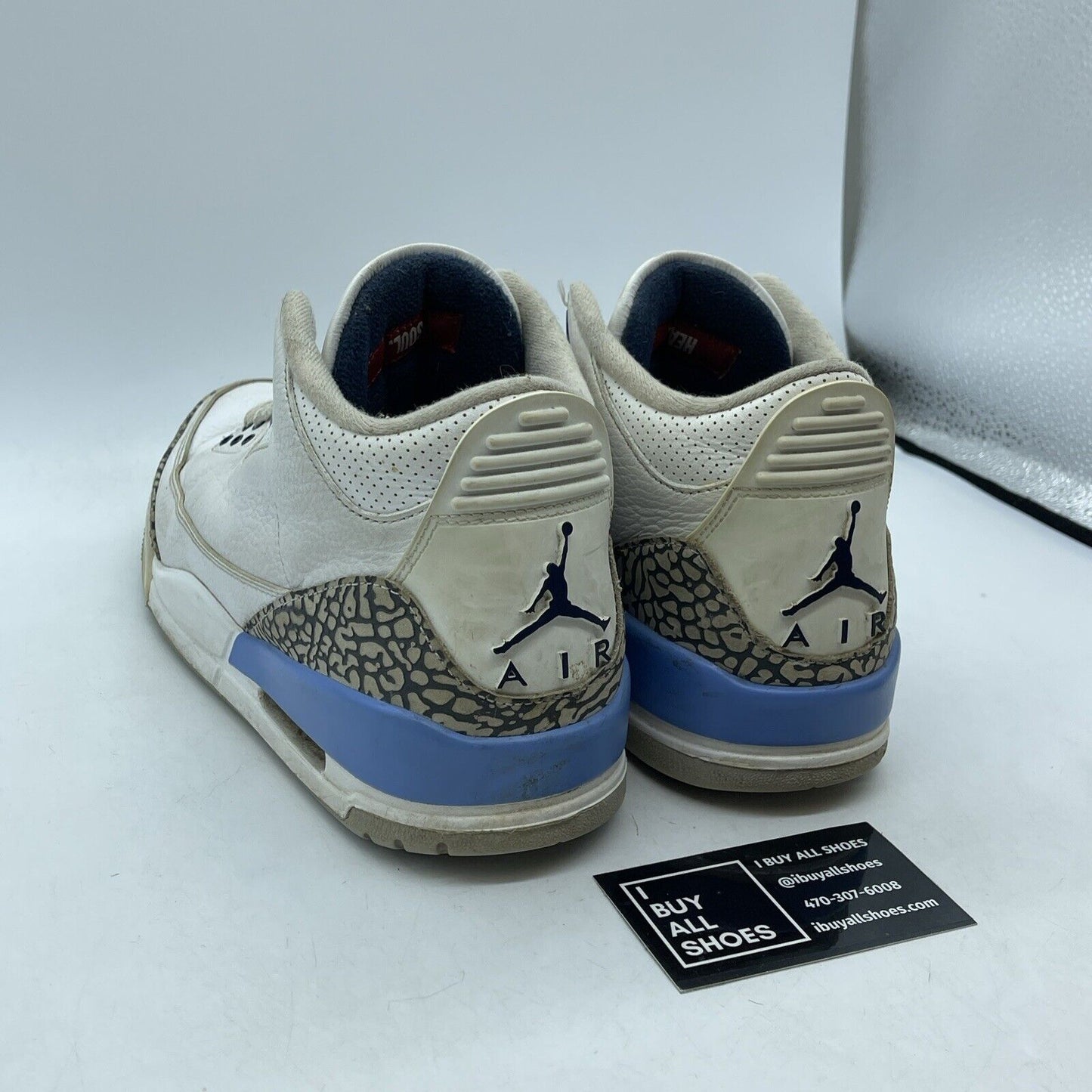 Size 9 - Jordan 3 Retro Mid UNC White Grey Blue Suede Leather (CT8532-104)