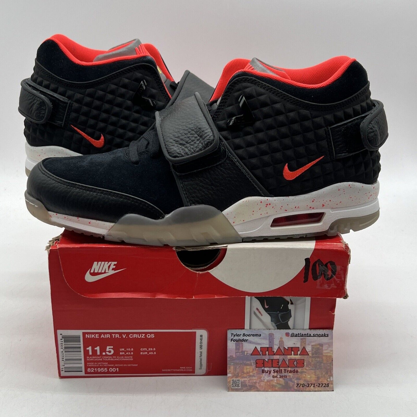 Size 11.5 - Nike Air Trainer Cruz Memory of Mike White Black Orange (821955-001)