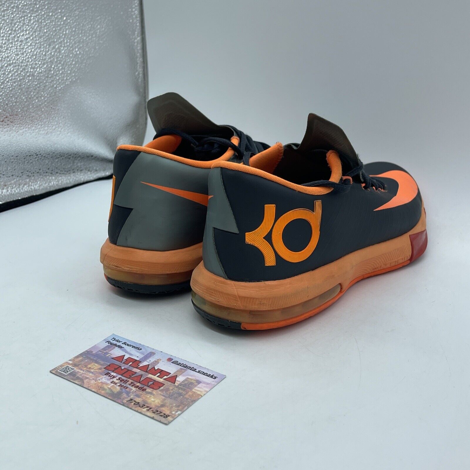 Size 8 - Nike KD 6 Neutral Orange Black Grey Leather  (599424-007)