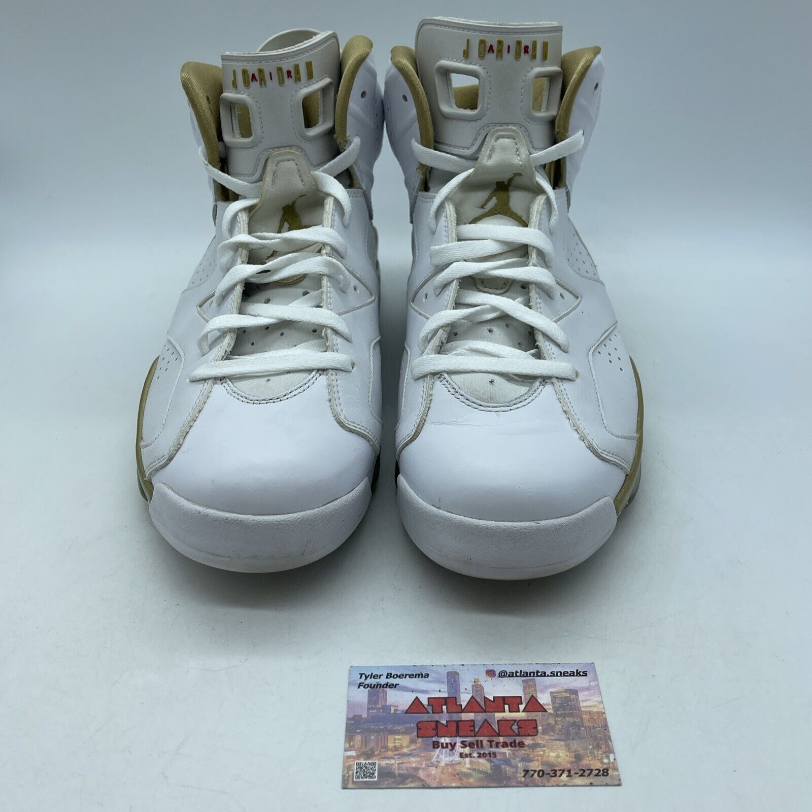 Size 12 - Air Jordan 6 Retro GMP White Gold Red Leather (384664-135)