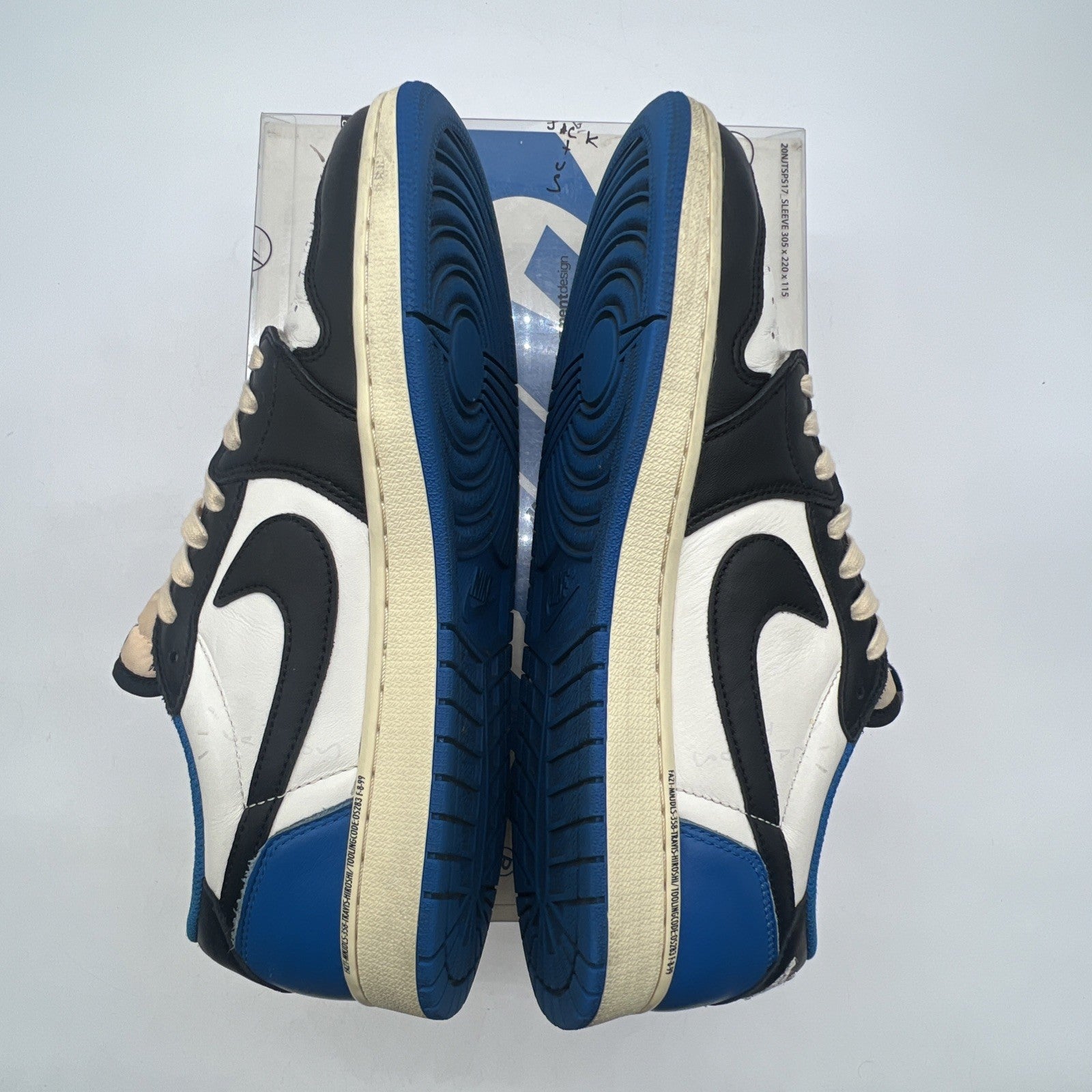 Size 10 - Air Jordan 1 Retro x Fragment Design x Travis Scott Low Blue