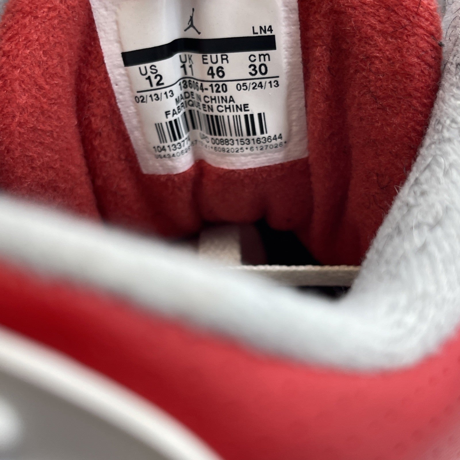 Size 12 - Air Jordan 3 Retro 2013 Fire Red White Grey Suede (136064-120)
