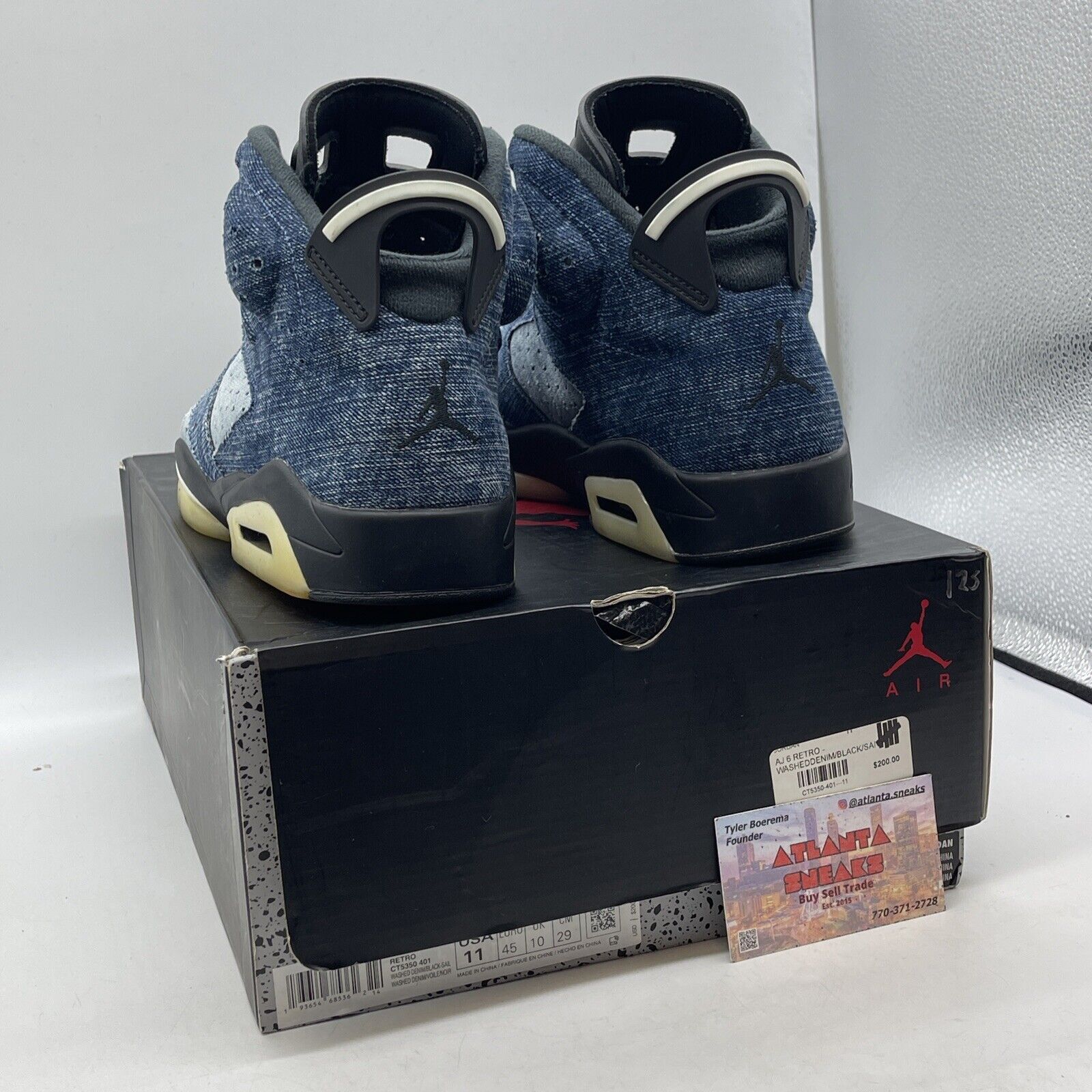 Size 11 - Air Jordan 6 Retro Washed Denim Blue Suede Black White (CT5350-401)