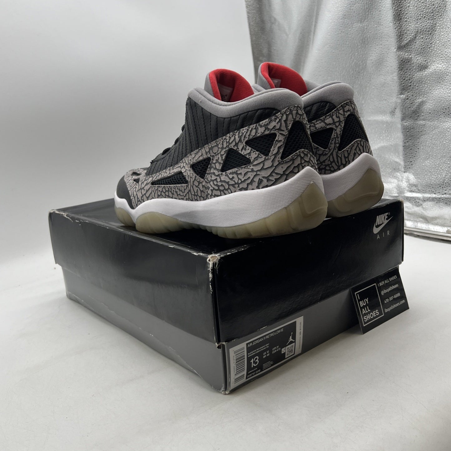 Size 13 - Air Jordan 11 Retro IE Low Black Cement (919712-006)