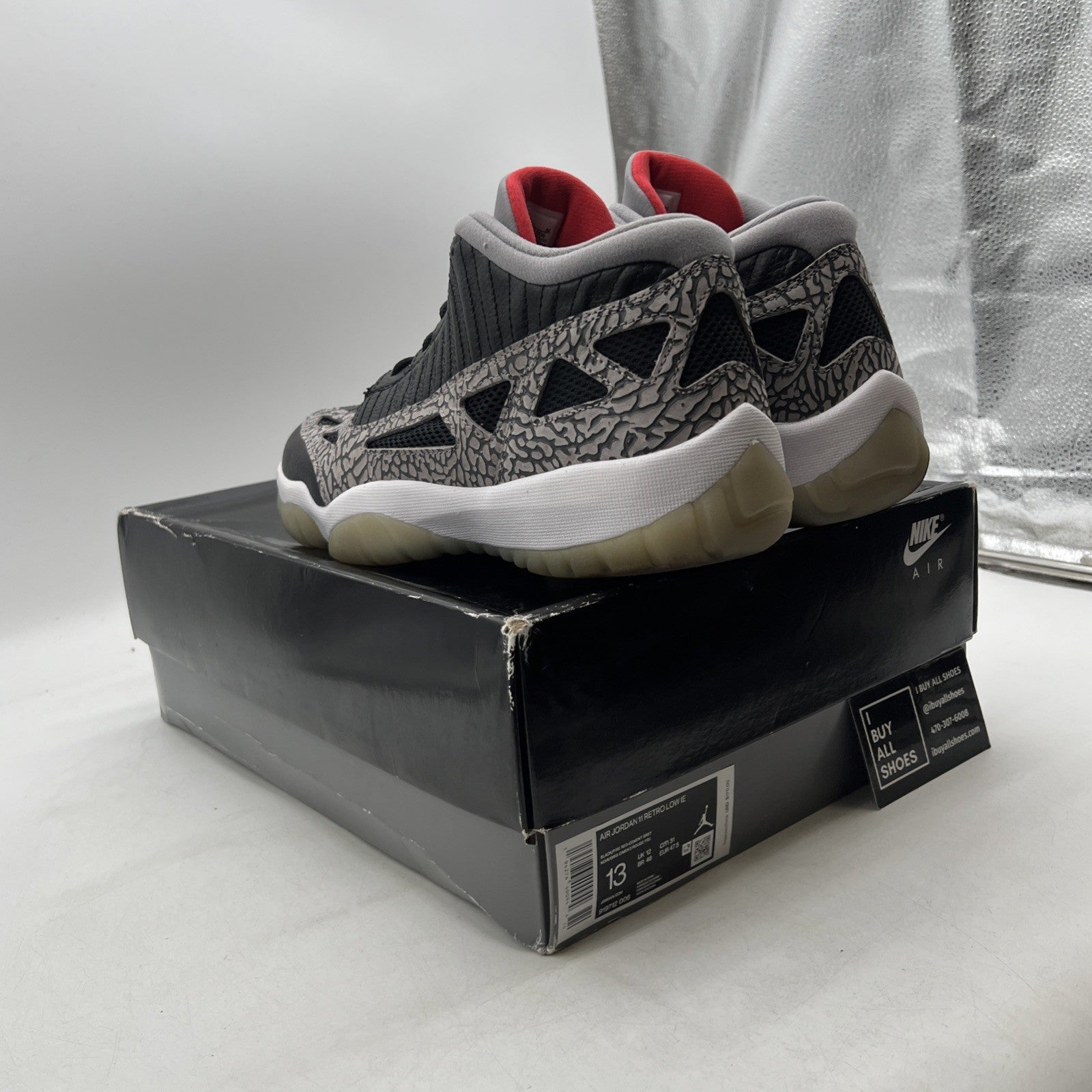 Size 13 - Air Jordan 11 Retro IE Low Black Cement (919712-006)