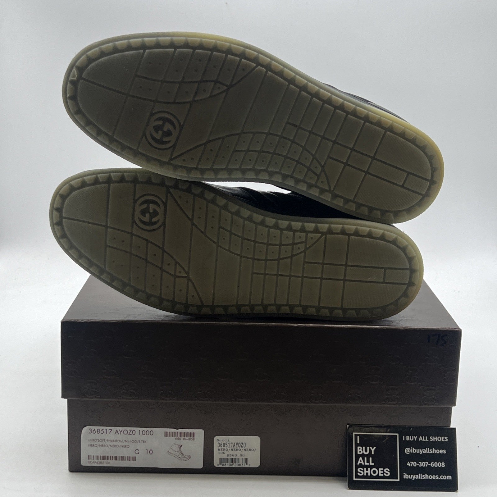 Size 10G - Gucci High-Top Leather (368517-AYOZ0-1000)