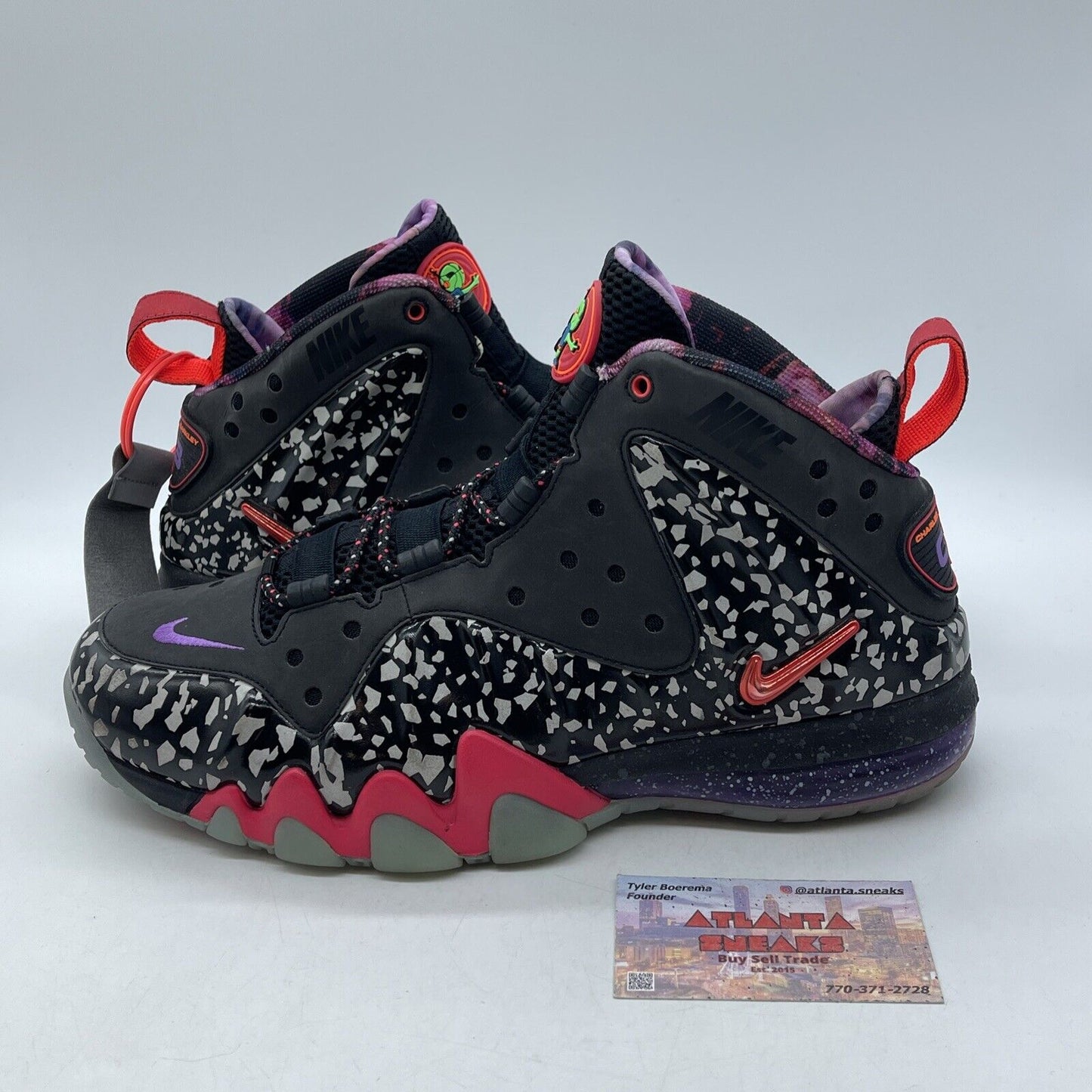 Size 9.5 - Nike Barkley Posite Max Area 72 Black Suede Leather (588527-060)